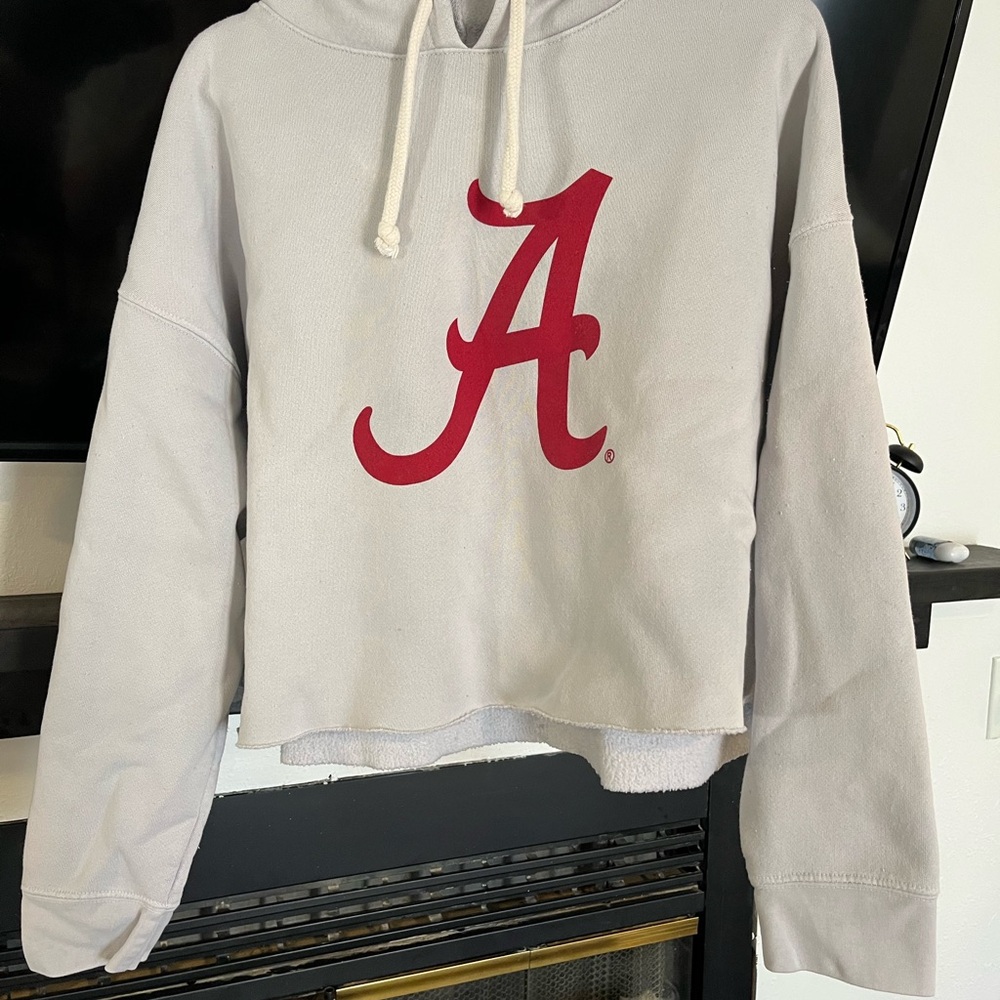 Alabama Crimson Tide Y2K Women's Gray Cropped Hoodie